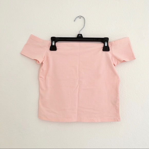 PacSun Light Pink Off the Shoulder Crop Top - Picture 1 of 3